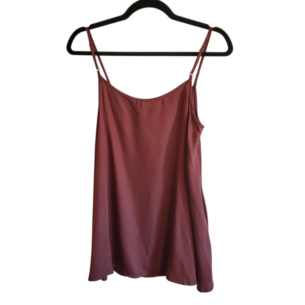 Anthropologie Alison Small Beaded Tank Top Chocolate Brown Embellished Leaves - Picture 3 of 16